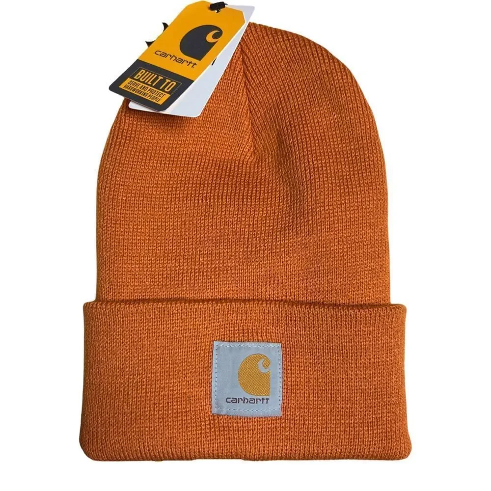 NWT Carhartt Unisex Acrylic Cuffed Beanie Winter Knit Cap in Iron Ore - Picture 2 of 4